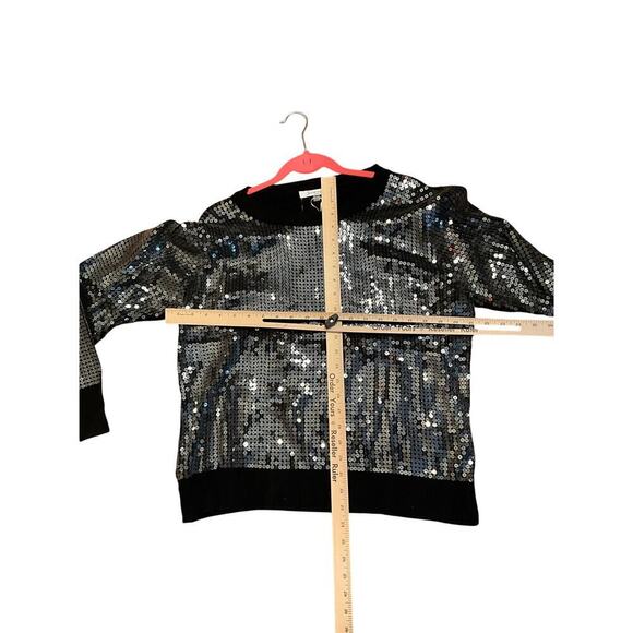 Sioni Milano Sequin Sweater Pullover Crew Neck Black Womens Size XL NEW - Picture 4 of 4
